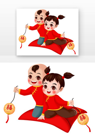 坐红包的福娃 坐红包的福娃