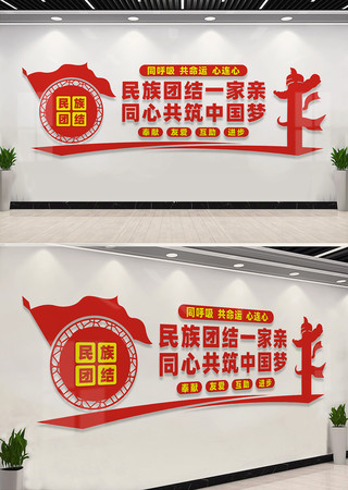 民族团结文化墙宣传标语