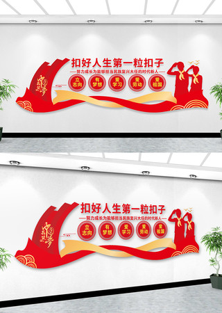 第一粒扣子文化墙 第一粒扣子文化墙