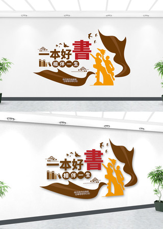 校园阅读读书文化墙 CDR