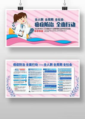 肿瘤防治宣传周展板
