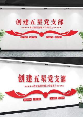 五星党支部党建文化墙 五星党支部党建文化墙