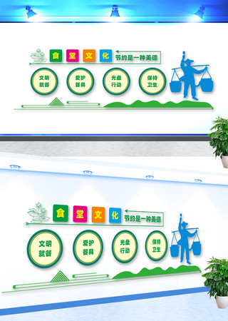 校园食堂文化墙餐厅文化墙 CDR