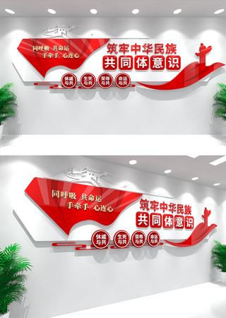 中华民族共同体意识宣传文化墙 CDR