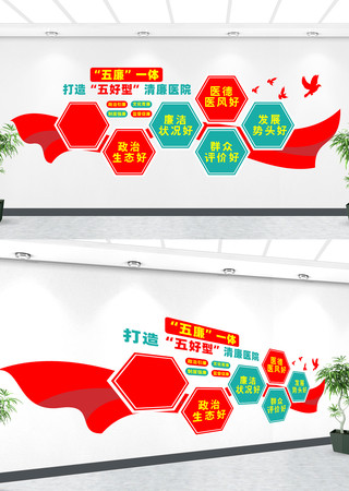 廉洁行医文化墙 CDR