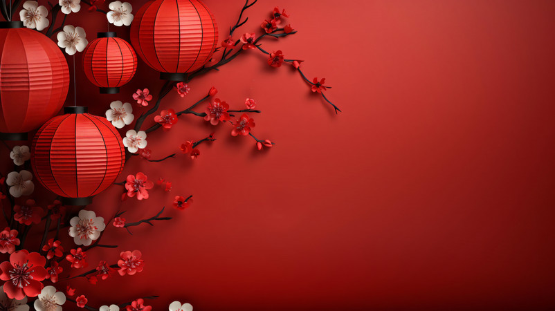 红色灯笼喜庆背景图 红色灯笼喜庆背景图