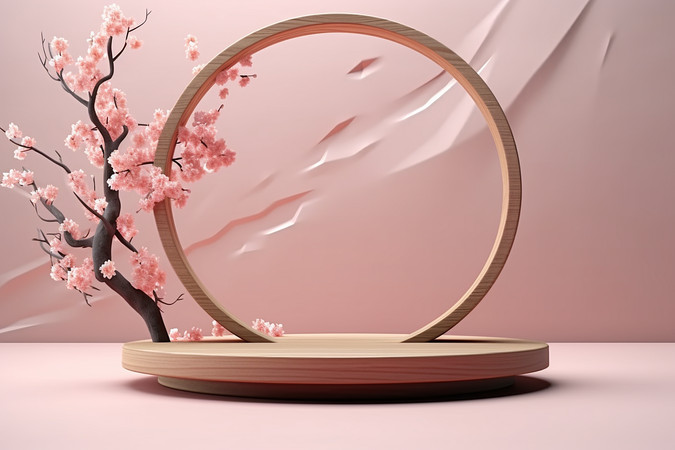 ��ɫ��Լͨ�ô�������չʾ̨�ز� PNG