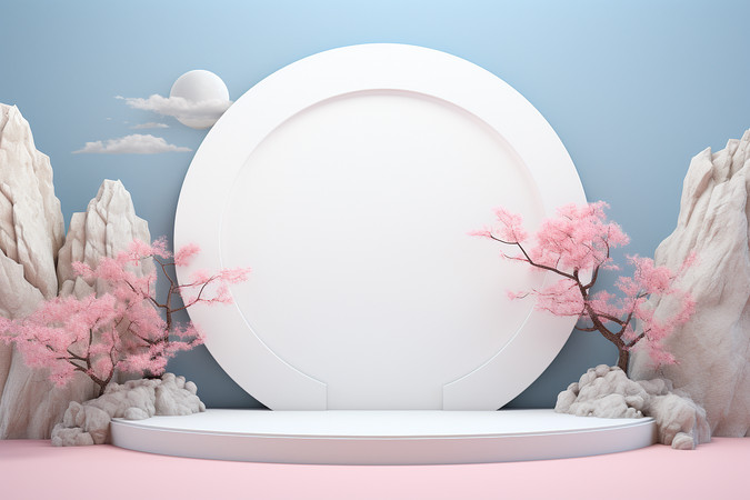 ��ɫ��Լͨ�ô�������չʾ̨�ز� PNG