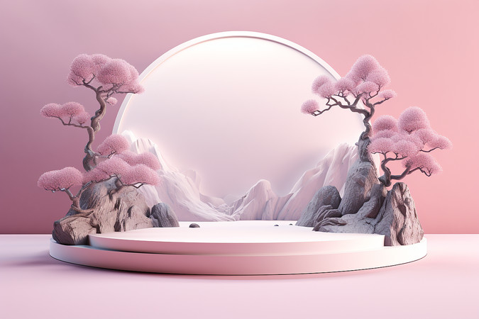 ��ɫ��Լͨ�ô�������չʾ̨�ز� PNG