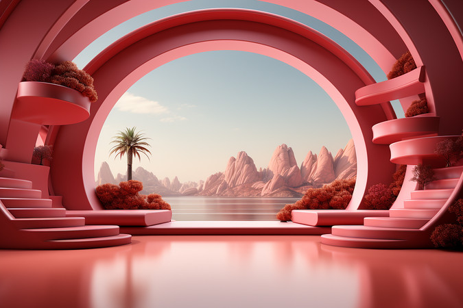 ��ɫչʾ̨����չʾ̨�ز� PNG