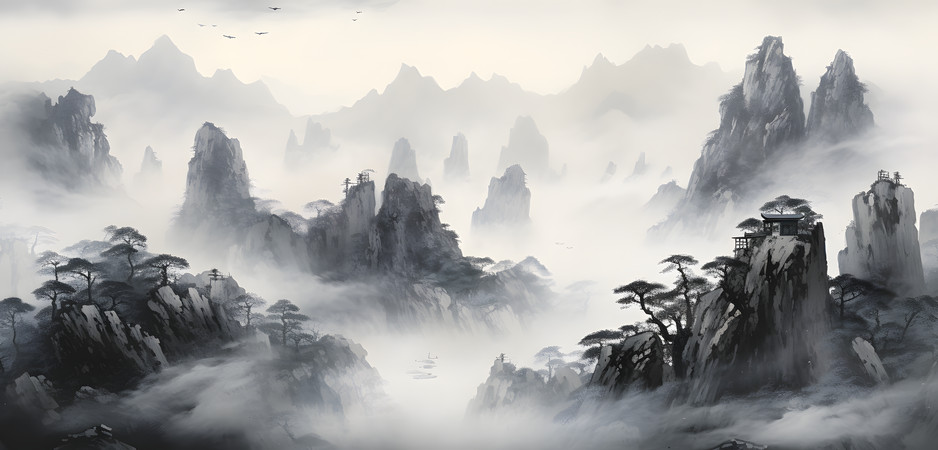 Ⱥɽ�羰������ͼ PNG