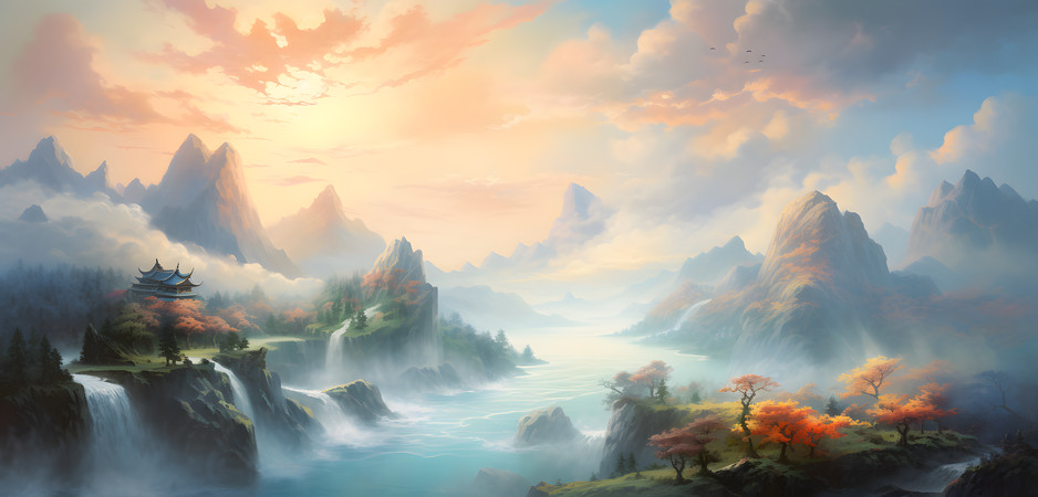 群山风景插图配图 群山风景插图配图