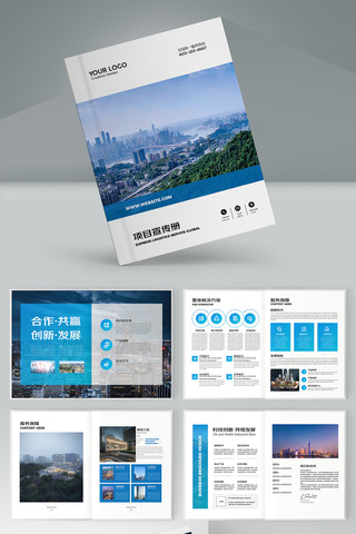 大气蓝色公司画册图片