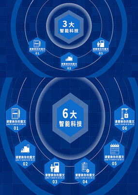 蓝色科技文字架构分类AE模板
