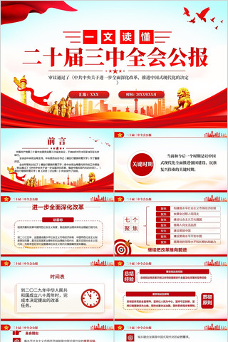 二十届三中全会公报要点速览ppt pptx