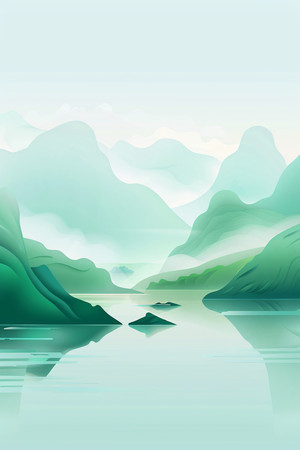 茂盛的山水画