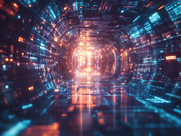 赛博朋克风格数据流背景 赛博朋克风格数据流背景