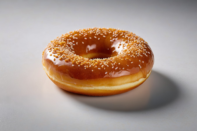 一个带有芝麻酱的甜甜圈高清图片 一个带有芝麻酱的甜甜圈高清图片