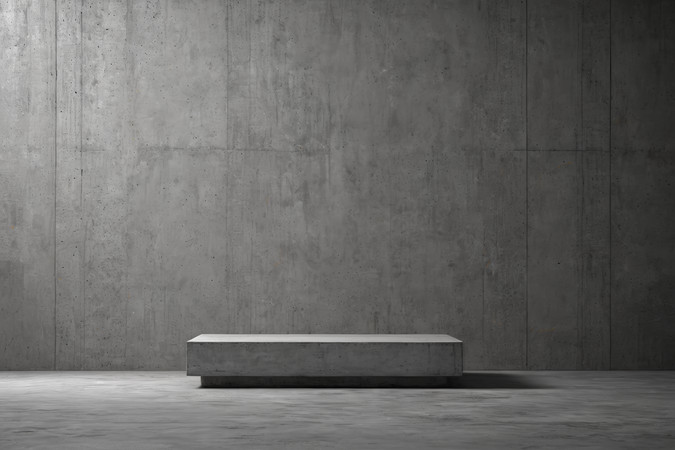 混凝土长凳位于黑暗房间中高清背景图片 混凝土长凳位于黑暗房间中高清背景图片
