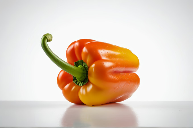 白色背景下甜椒特写图片 白色背景下甜椒特写图片