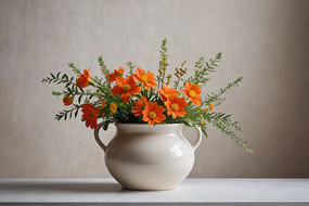 ��������һ����ɫ��ƿ�����г�ɫ�Ļ���ͼƬ