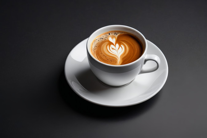 一杯咖啡上面有一片叶子图片 一杯咖啡上面有一片叶子图片