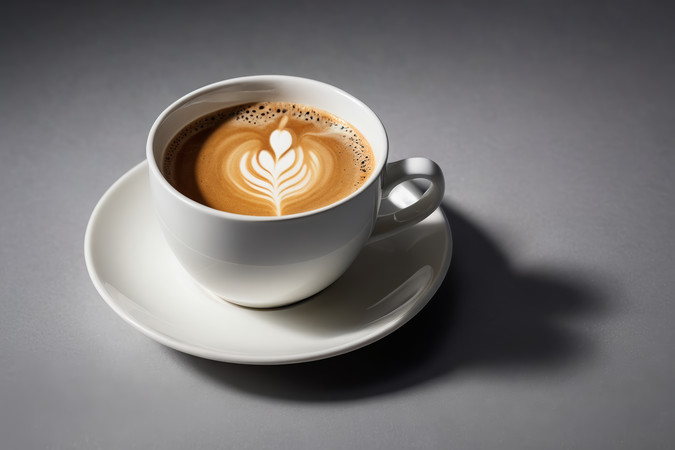 一杯咖啡上面有一片叶子图片 一杯咖啡上面有一片叶子图片