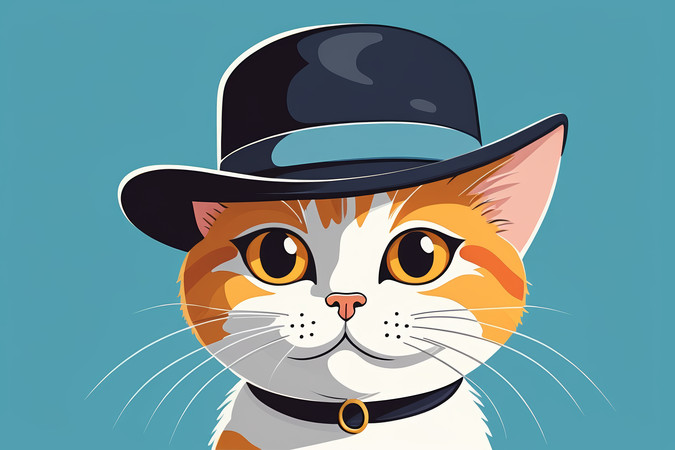 һֻ����ñ�Ӵ�����Ȧ��èͼƬ PNG