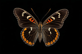 黑色背景上一只蝴蝶图片