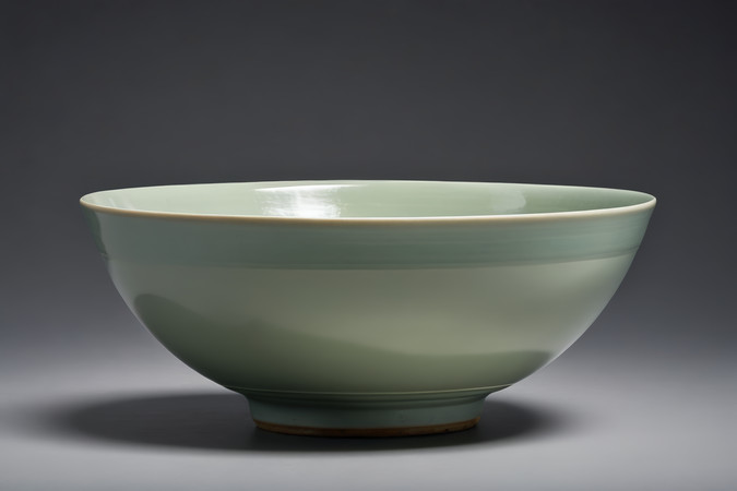 带有绿色釉料和棕色边缘的碗图片 带有绿色釉料和棕色边缘的碗图片