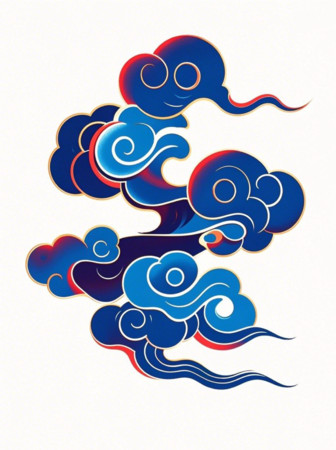 蓝色祥云素材AI图中国风祥云素材图 PNG