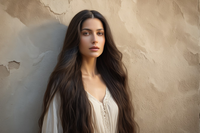 Ů�˳�������ɫͷ��վ��ǽǰ����ͼƬ PNG