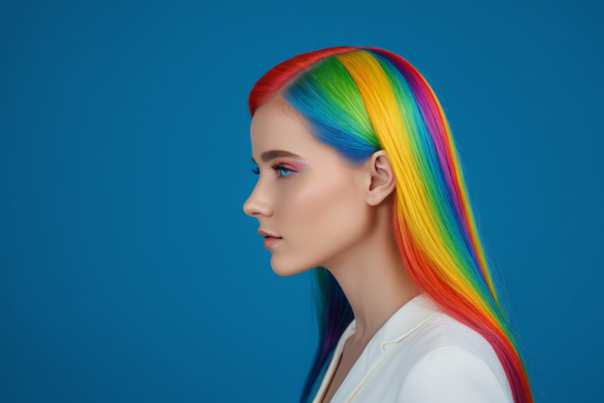 Ů������������ɫͷ����ɫ�۾���ɫ���� PNG