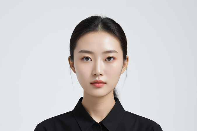 身穿黑色衬衫的妇女摆出姿势拍照高清图片 身穿黑色衬衫的妇女摆出姿势拍照高清图片