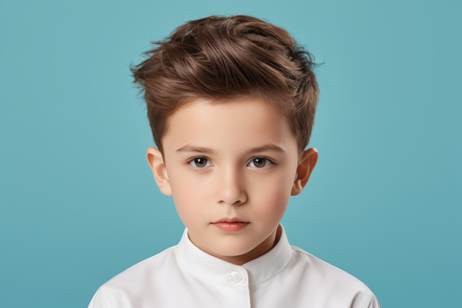 一个小男孩打着领带穿着白衬衫高清图片 一个小男孩打着领带穿着白衬衫高清图片