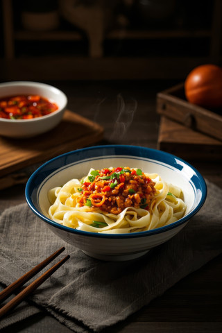 油泼面中国传统经典美食中式家常美味食物