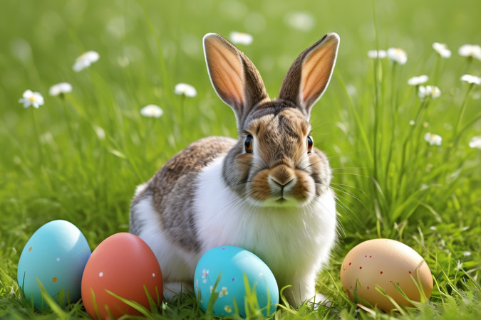 草丛里坐着一只兔子里面有鸡蛋高清图片 草丛里坐着一只兔子里面有鸡蛋高清图片