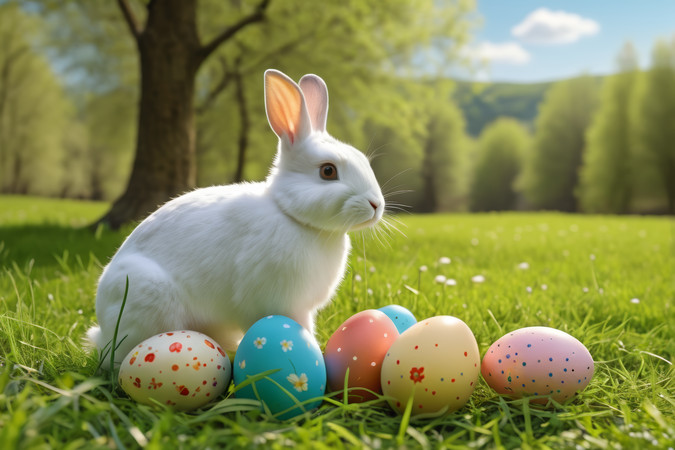 草丛里坐着一只白兔里面有鸡蛋高清图片 草丛里坐着一只白兔里面有鸡蛋高清图片