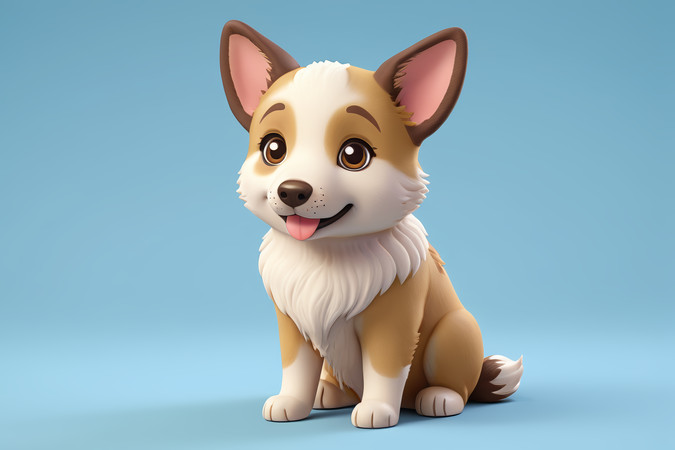 狗坐在蓝色背景蓝色背景高清图片 狗坐在蓝色背景蓝色背景高清图片