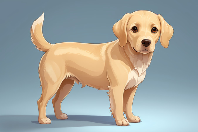 卡通狗站在蓝色背景高清图片 卡通狗站在蓝色背景高清图片