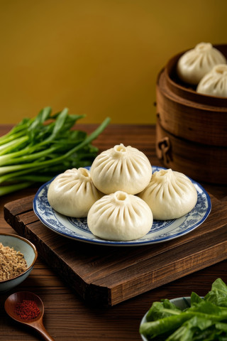 肉包中国传统经典美食中式家常美味食物