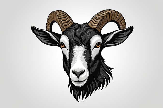 带有长角的山羊头特写高清图片 带有长角的山羊头特写高清图片