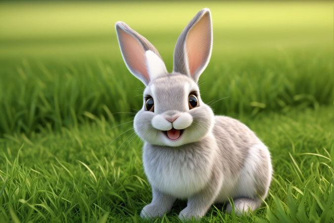 一只兔子坐在草地上高清图片 一只兔子坐在草地上高清图片