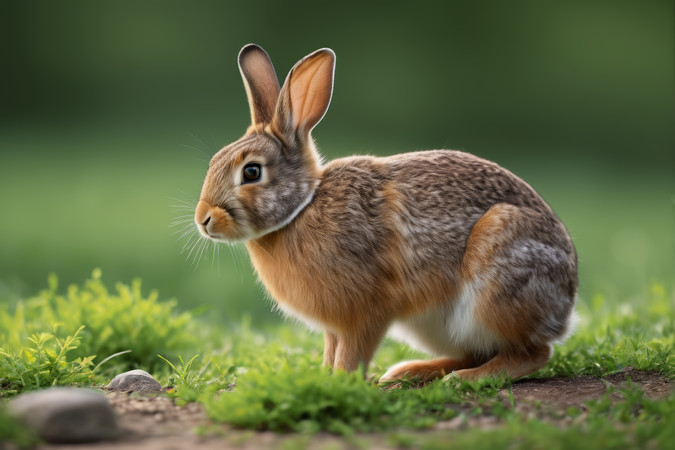 一只兔子坐在草地上高清图片 一只兔子坐在草地上高清图片