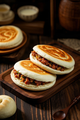 肉夹馍中国传统经典美食中式家常美味食物