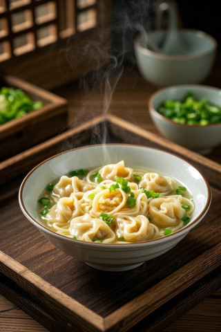 云吞面中国传统经典美食中式家常美味食物