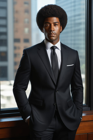 男子穿着西装和领带站在窗前高清 男子穿着西装和领带站在窗前高清