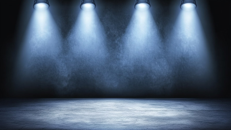 灯光照亮的空旷舞台背景 灯光照亮的空旷舞台背景