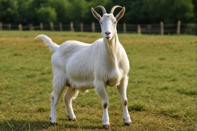 草丛中矗立着一只山羊高清图片 草丛中矗立着一只山羊高清图片