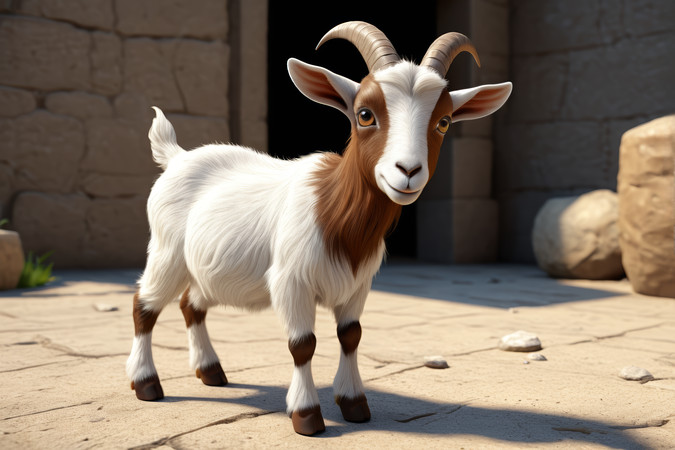 泥土里站着一只山羊高清图片 泥土里站着一只山羊高清图片